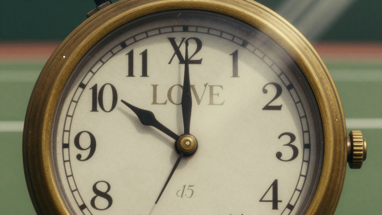 Antique clock face with 'Love' at the top instead of twelve