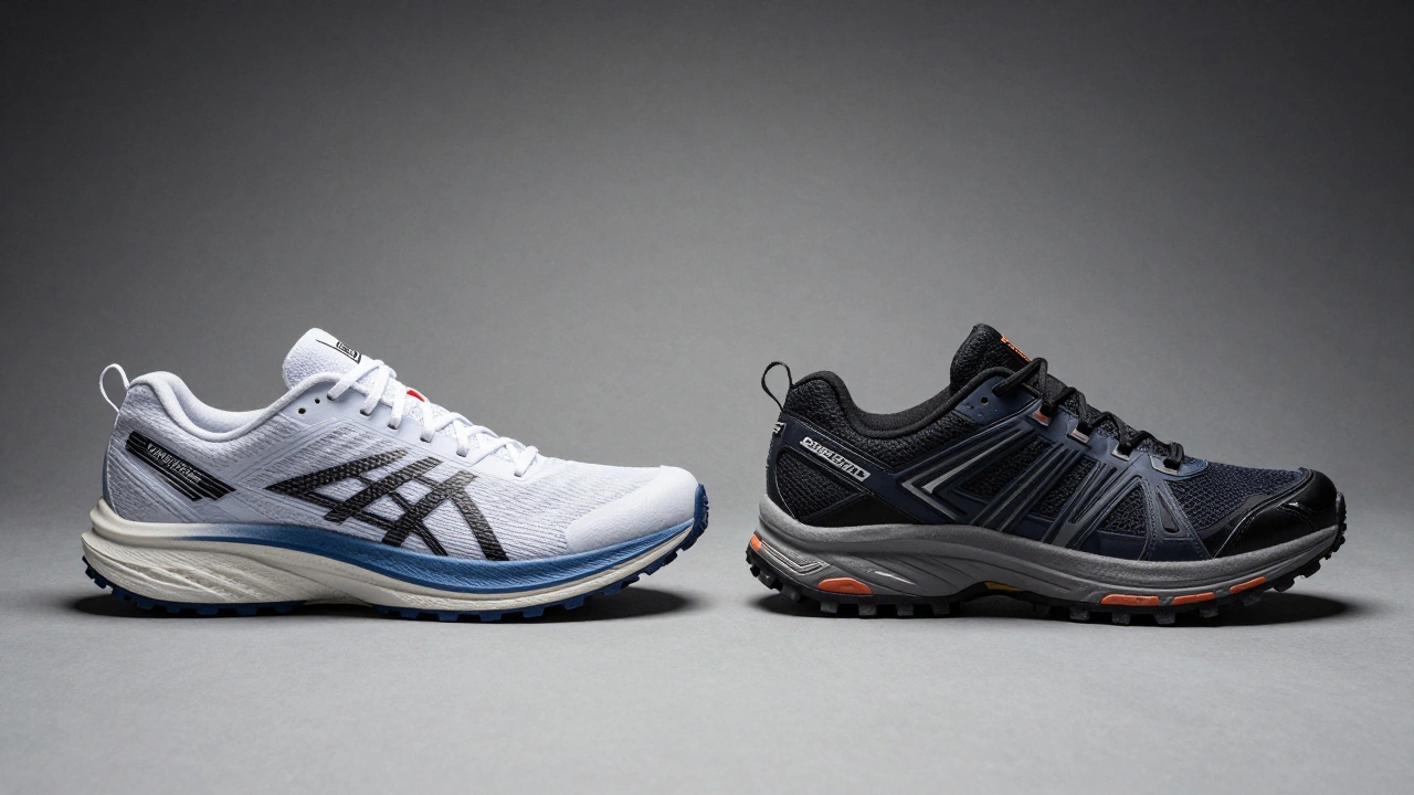 Comparison of fragile racing flats versus durable trail runners