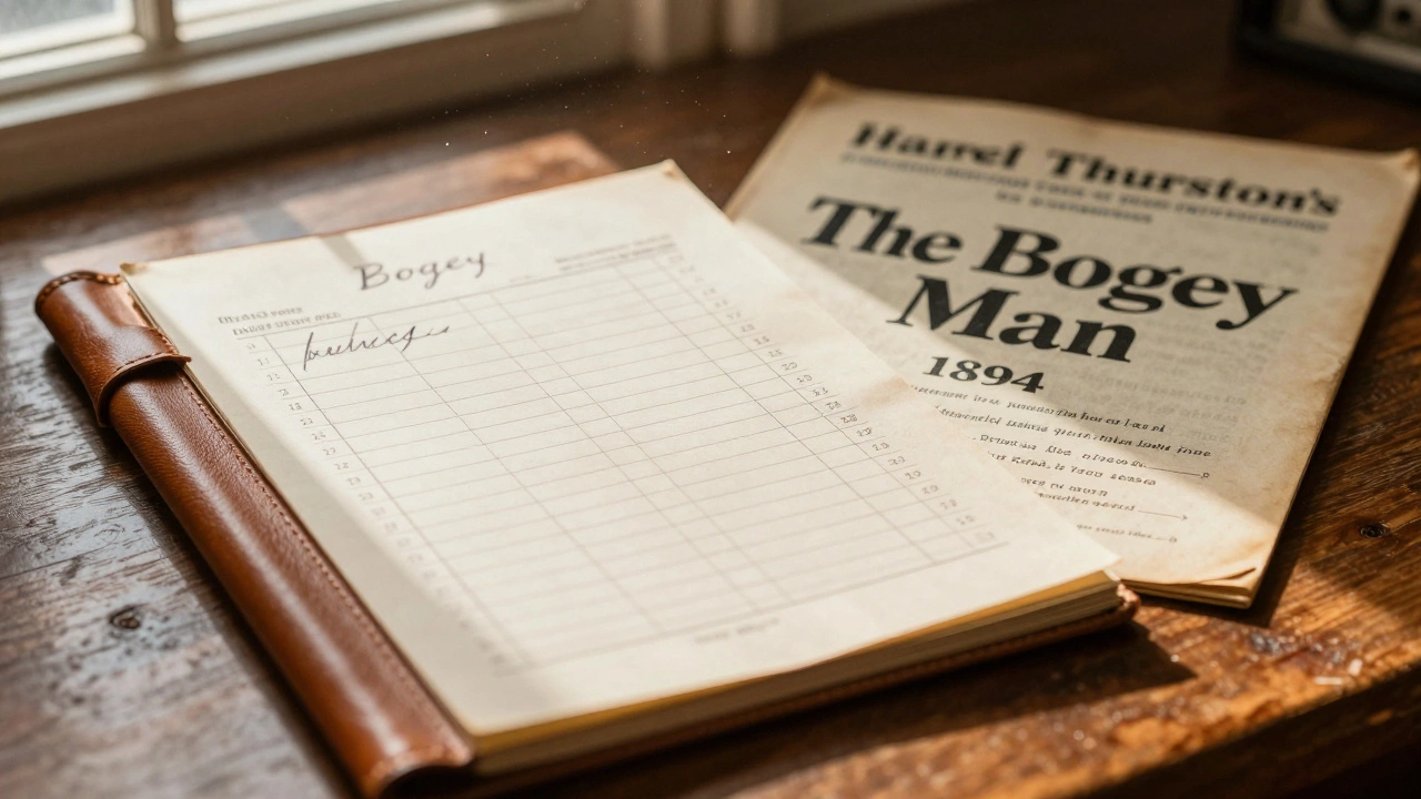 Vintage scorecard and sheet music linking golf terms to 1890s pop culture