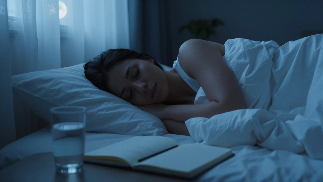 Peaceful sleeping person in a dark room illustrating the importance of rest