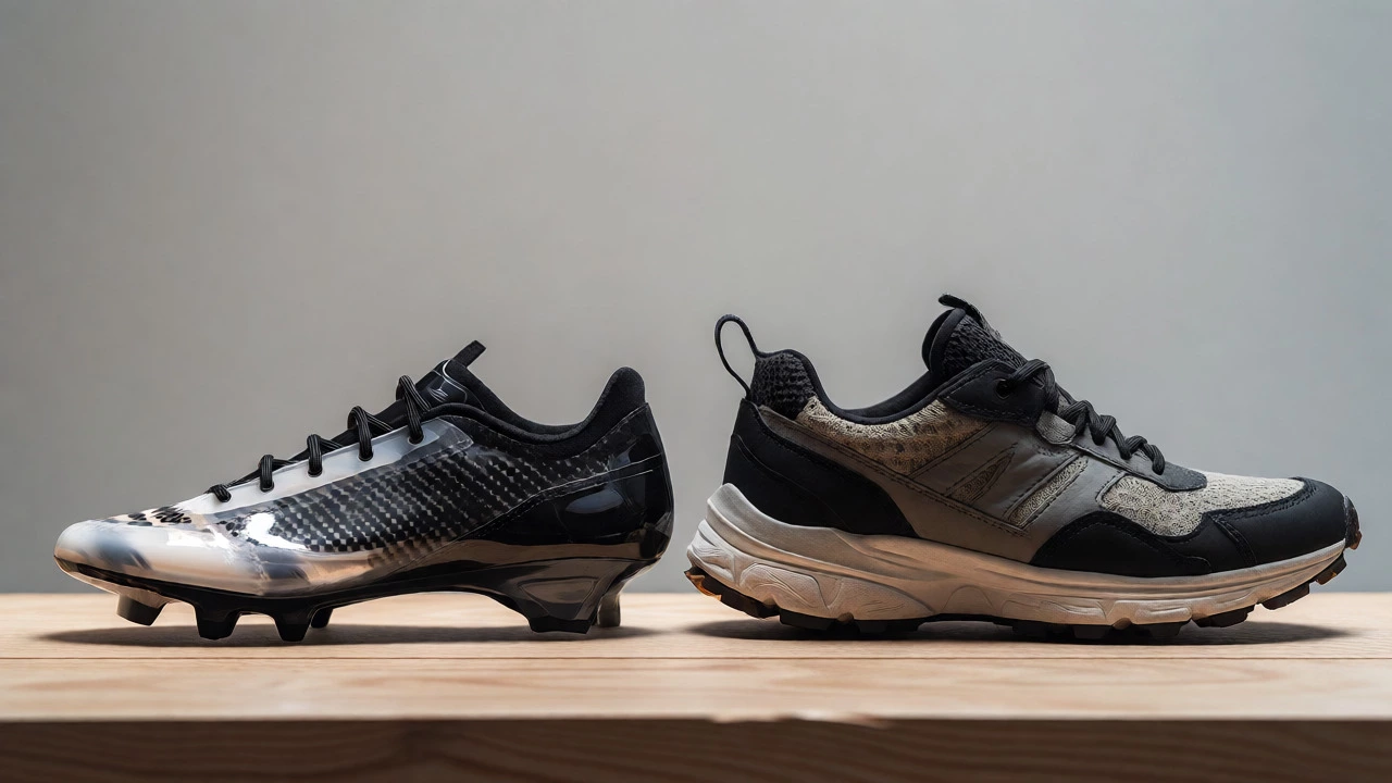 Side-by-side comparison of a racing shoe and a durable lifestyle sneaker.